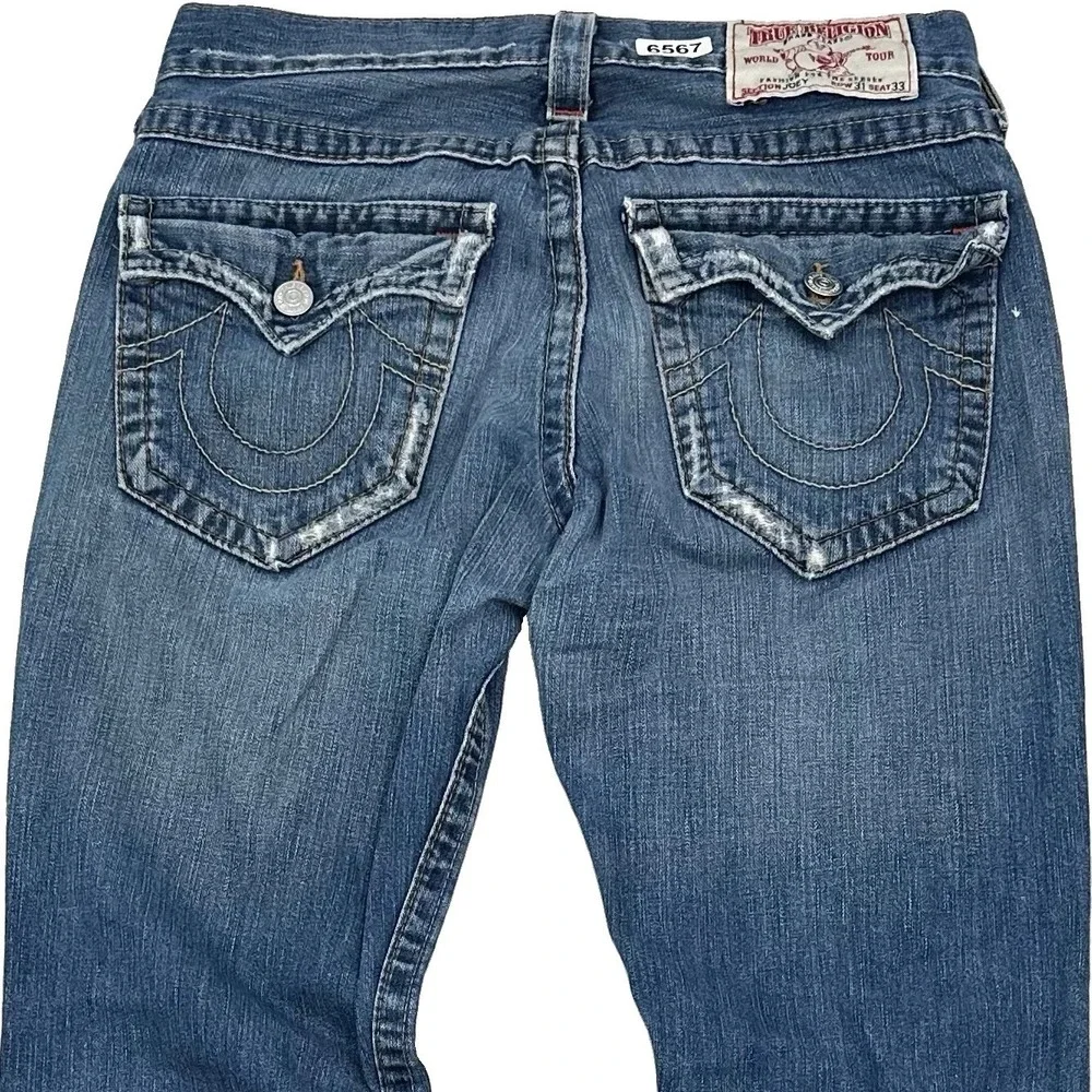 VTG Y2K True Religion Joey Jeans Twisted Flare Men 31x33 Distressed Flap Pockets